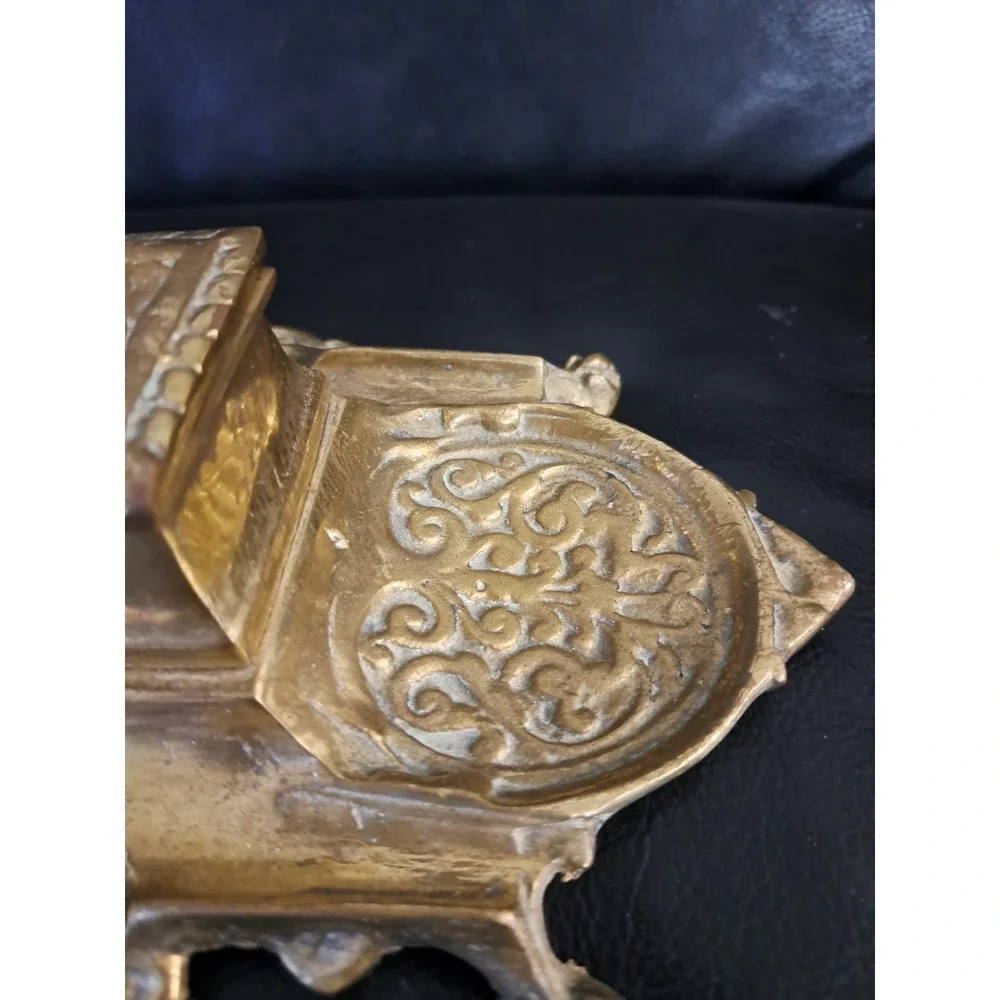Vintage Brass Metal Ornate Inkwell Made‎ In Japan